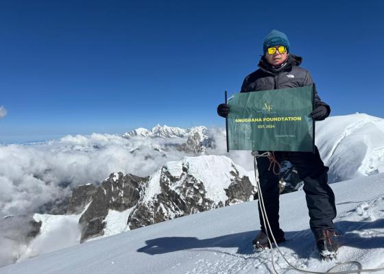 ‘गोर्खा वारियर’ निर्माता सुमन राईद्वारा ६४७६ मिटर अग्लो हिमाल सफल आरोहण, अबको लक्ष्य सगरमाथा